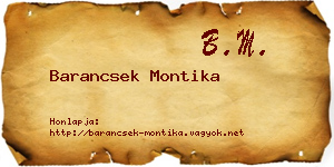 Barancsek Montika névjegykártya